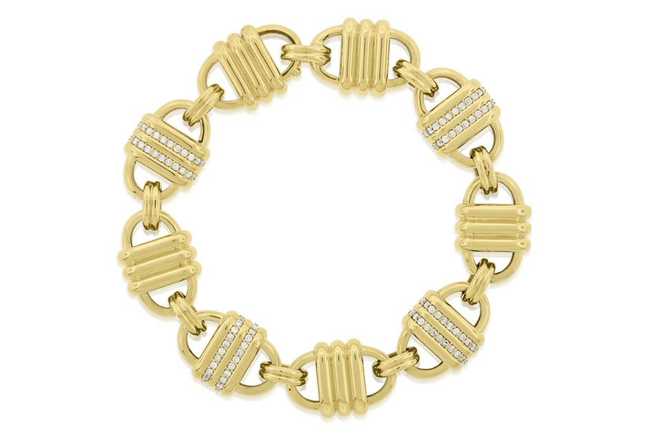 Luis Morais Padlock Link bracelet with diamonds