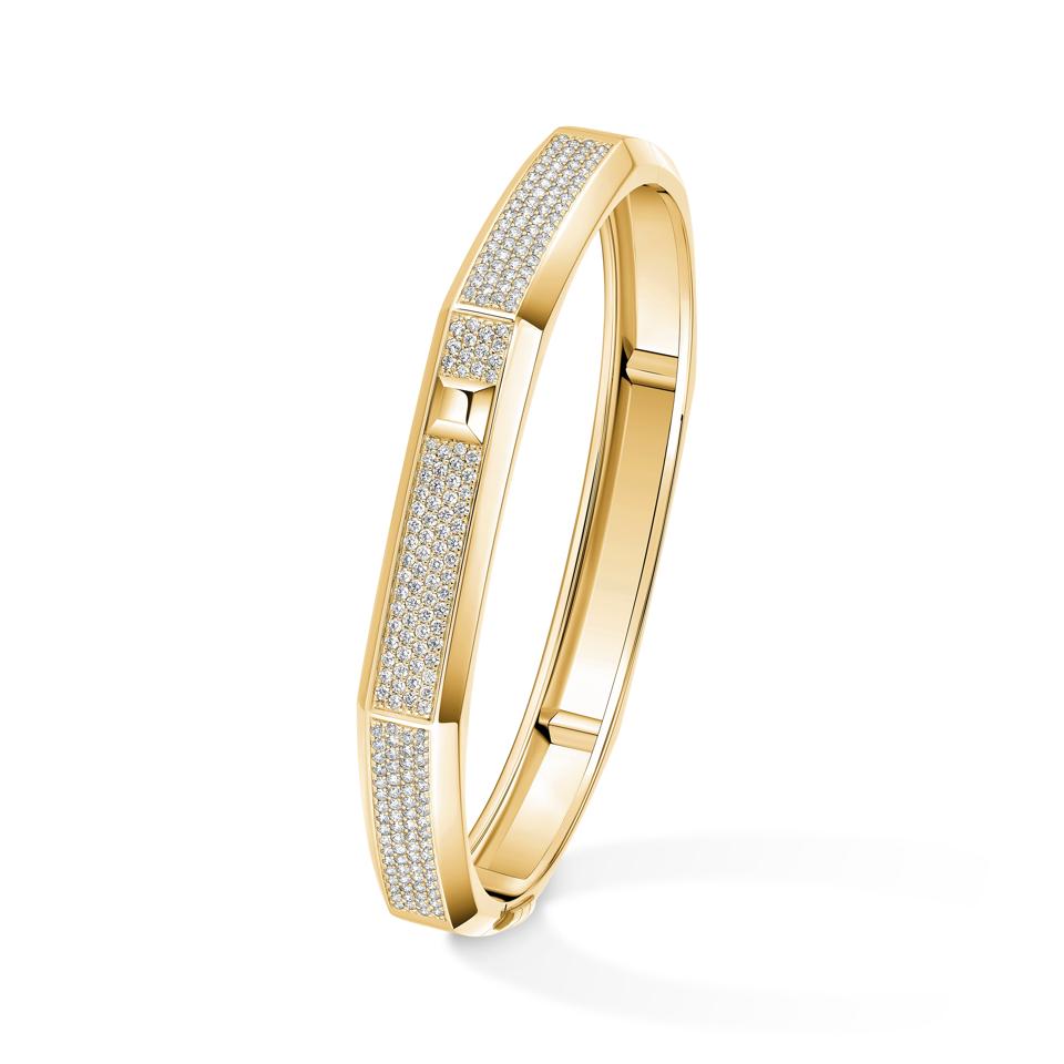 Messika Moderniste bracelet in yellow gold and diamond pavé