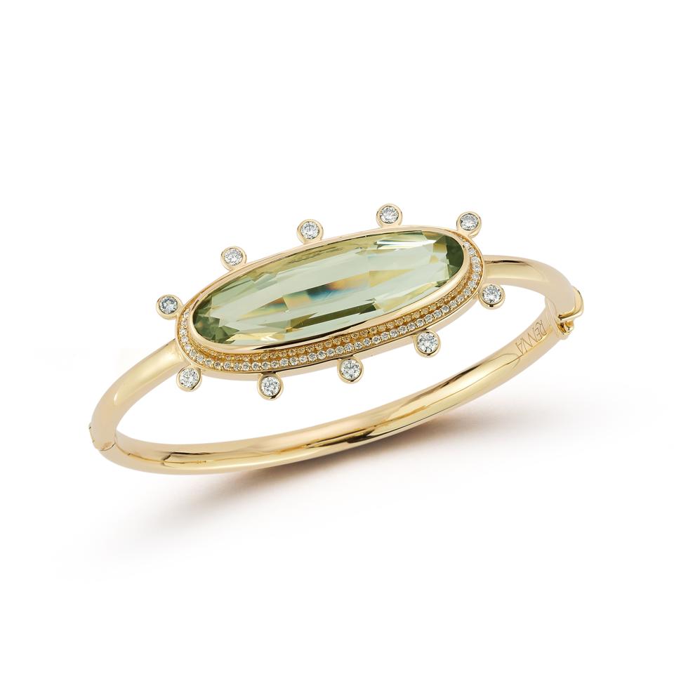 Renna green beryl, and pavé Bezel Horizon Bracelet