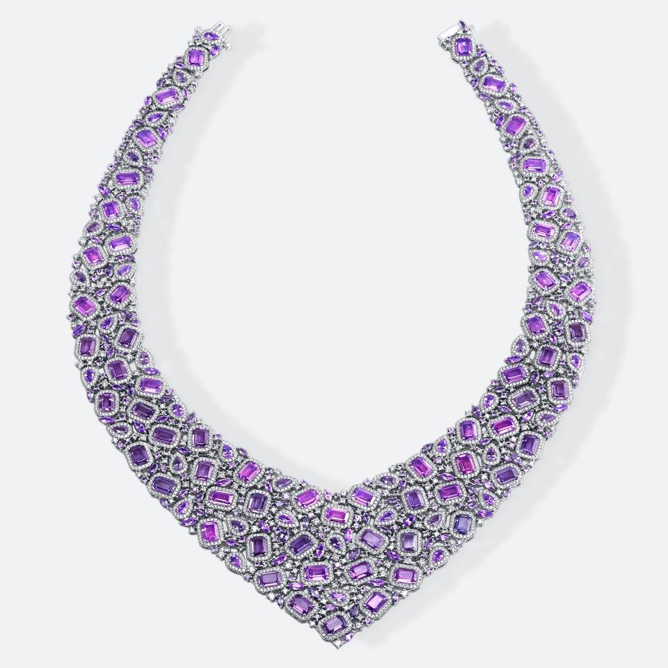 Robert Procop pink and purple sapphire Parisian Necklace