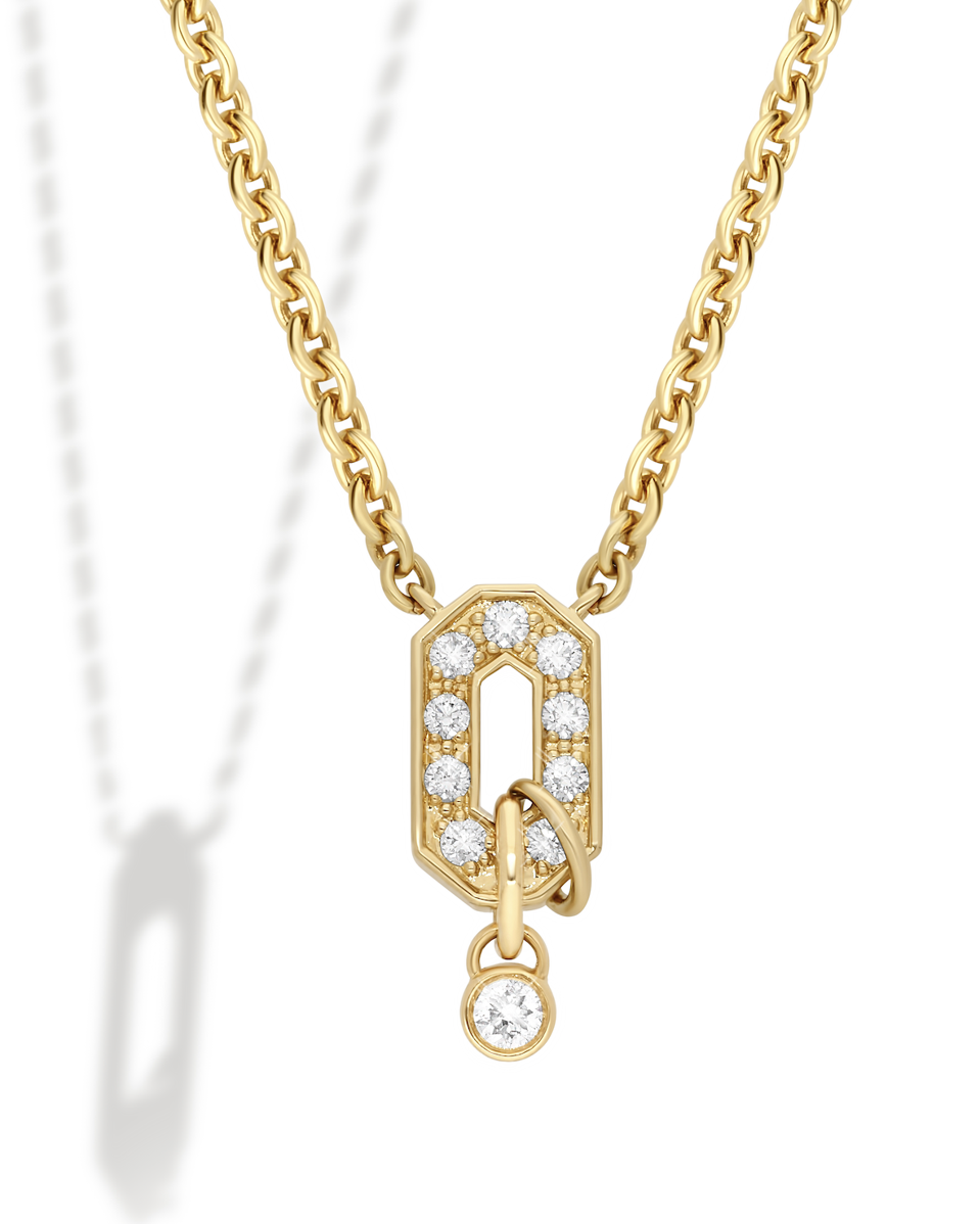 Statement Paris gold and diamond pendant necklace