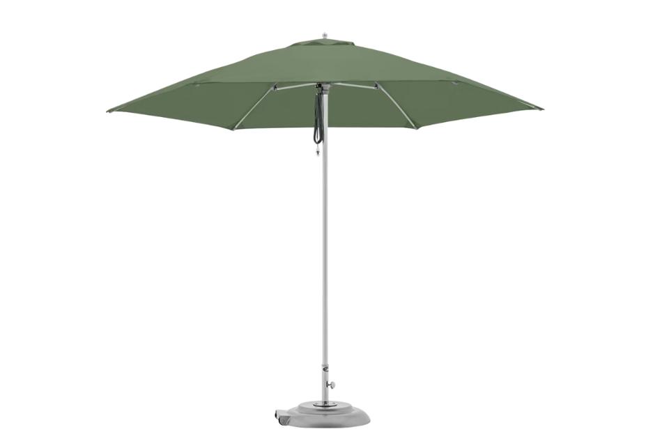 bendable patio umbrella Flex 11' Octagon Market lb fillable base that moves with ease thanks to 8 integrated wheels Best Patio Umbrellas For Wind
