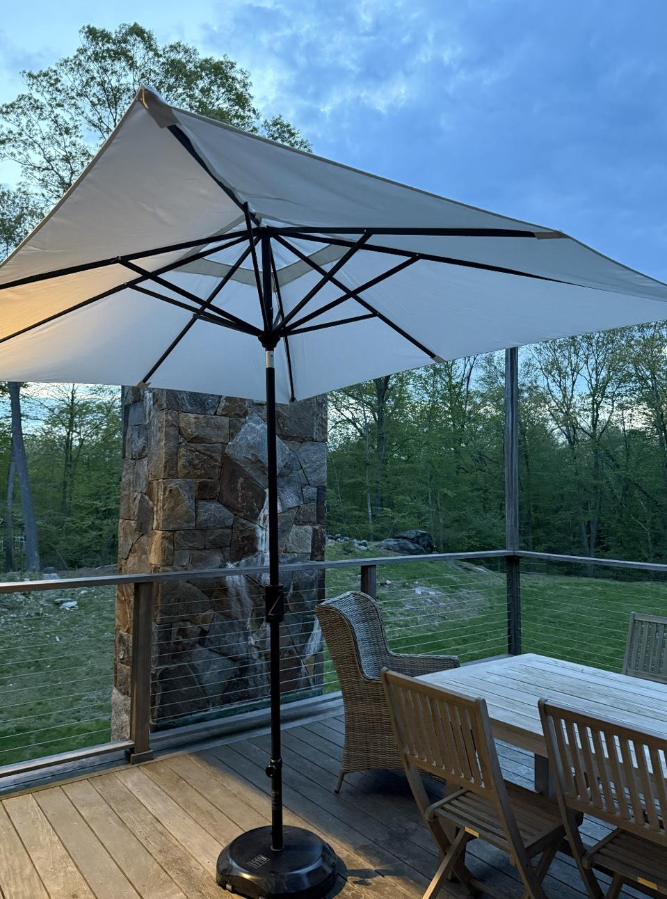 black patio umbrella amazon Amazon's 6-Piece Set with Is a Dream for Birdwatchers with Small Yards Crafted with Sunbrella Fabric AMMSUN 6ft Patio Table Umbrella,Black