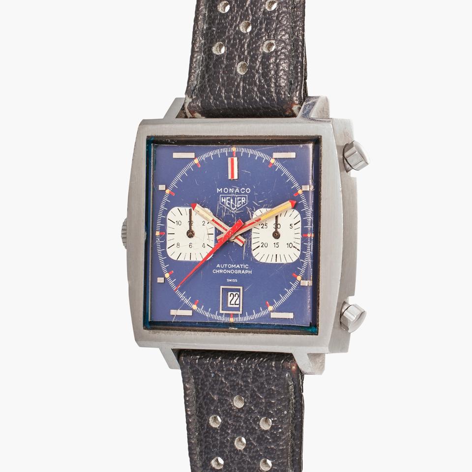 Heuer Monaco worn by Steve McQueen in the movie, Le Mans. Estimate: $500,000 - $1 million