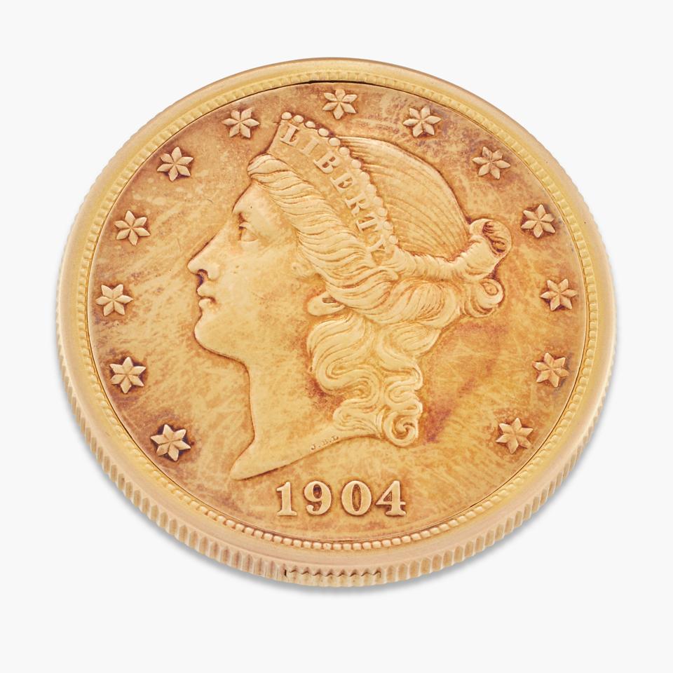 Patek Philippe Reference 802J 1904 Double Eagle Coin watch. Est: $300,000 to $500,000