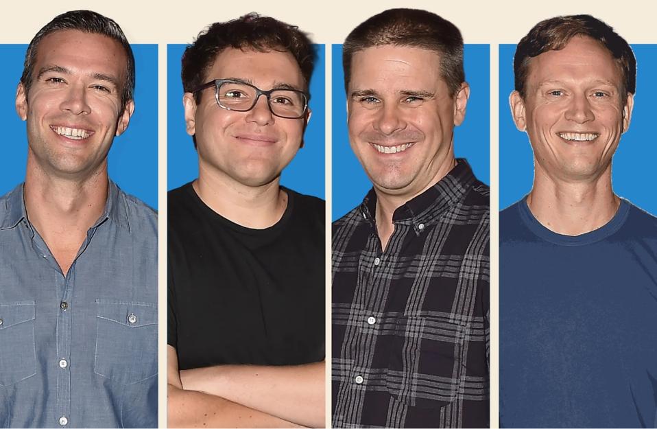 Jon Favreau, Jon Lovett, Dan Pfeiffer, and Tommy Vietor by Frederick M. Brown-Getty Image