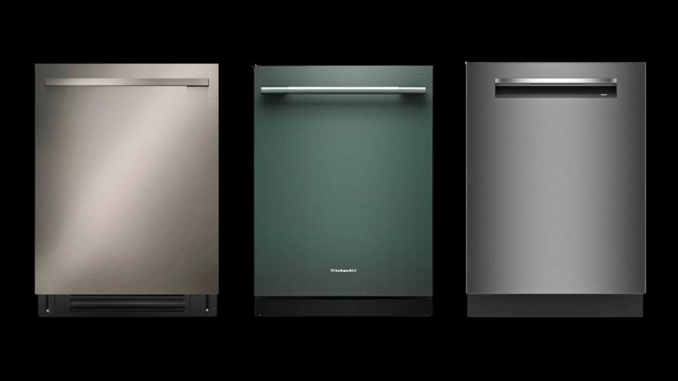 Three of the best dishwashers of 2026 on a black background