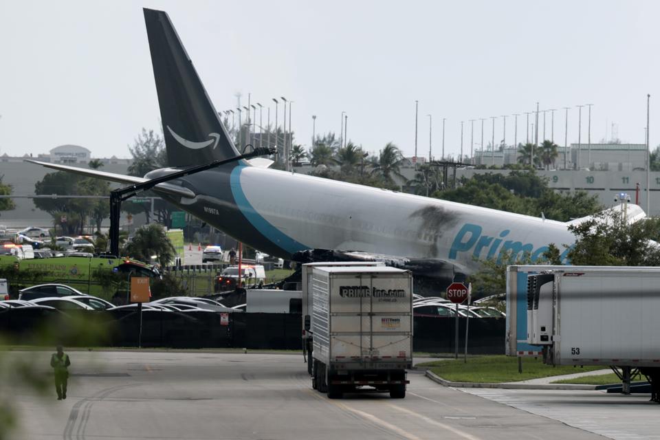 Amazon Cargo Plane Crashes At Miami International Airport
