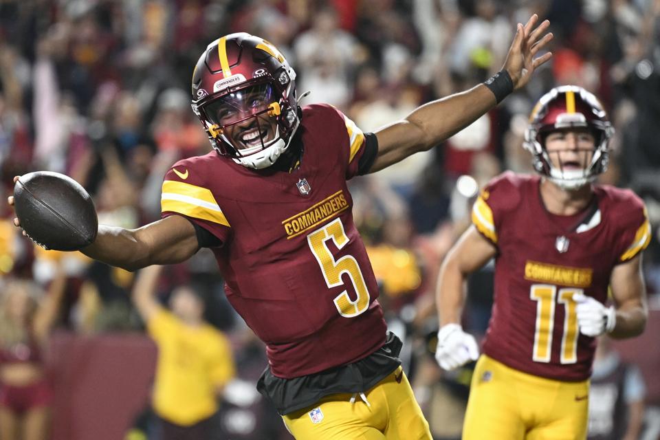 Washington Commanders quarterback Jayden Daniels.
