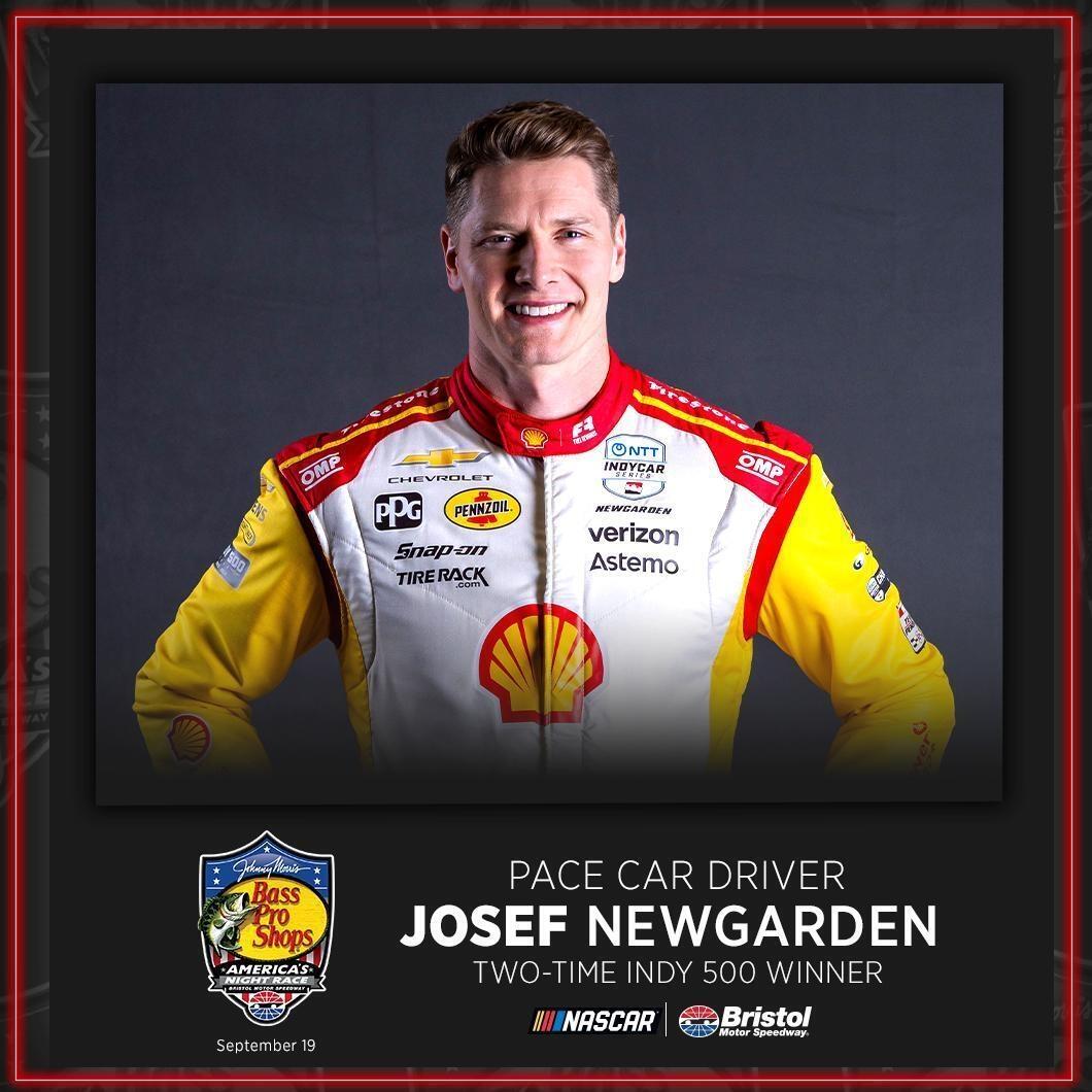 IndyCar's Josef Newgarden NASCAR Pace Car Driver At Bristol Chase Race