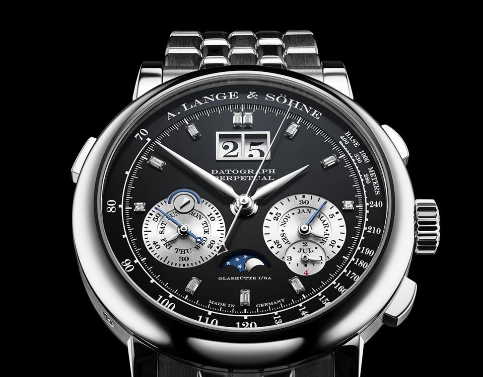 The A. Lange & Söhne Datograph Perpetual is a perpetual calendar and flyback chronograph.