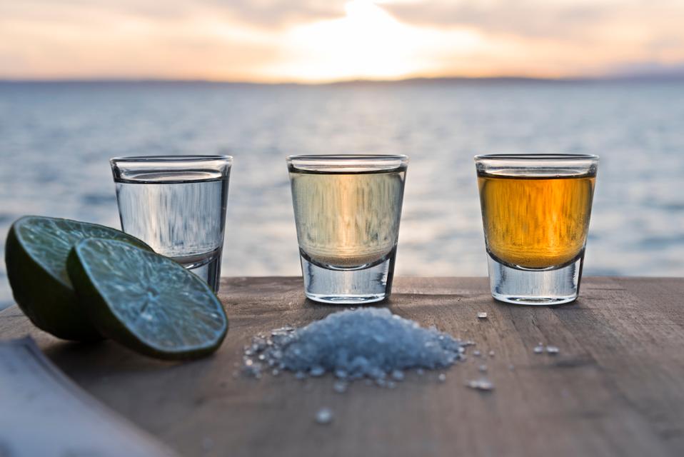 Close-Up Of Tequila Shots On Table