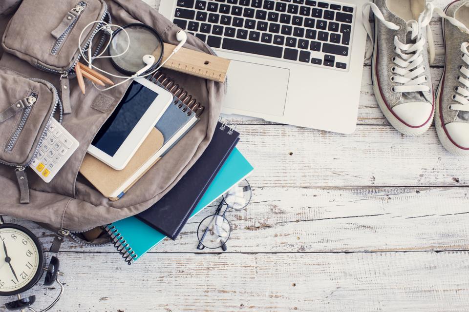 Backpack with school supplies