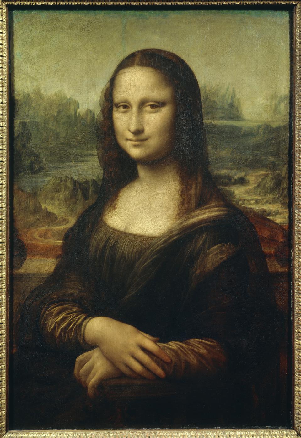 Vinci Leonardo Da ( 1452 - 1519 ) , The Mona Lisa 1503 Joconde ( oil on wood 0,77 X 0,53 ) , Paris. Louvre Museum. (Photo by: Christophel Fine Art/Universal Images Group via Getty Images)