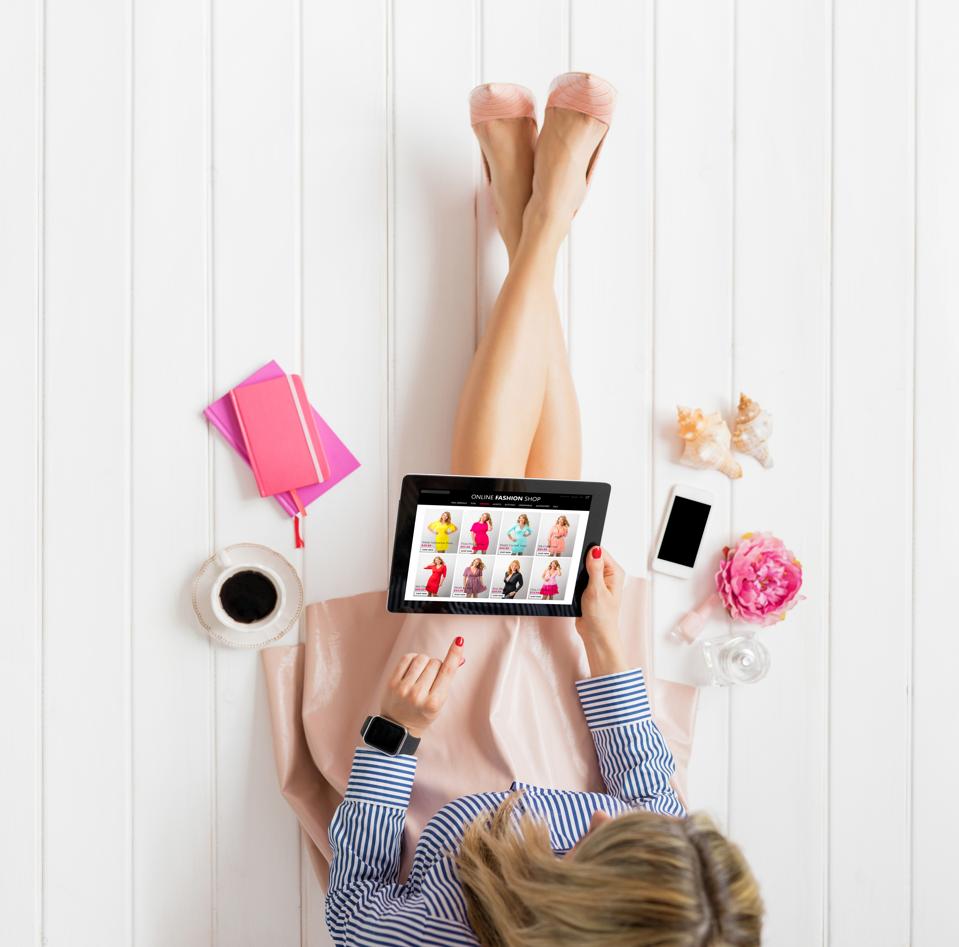 Woman shopping online