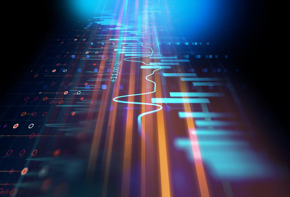 technical financial graph on technology abstract background