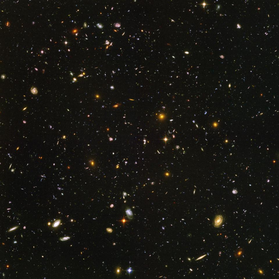 Hubble ultra deep field view of galaxies, 2003-2004.