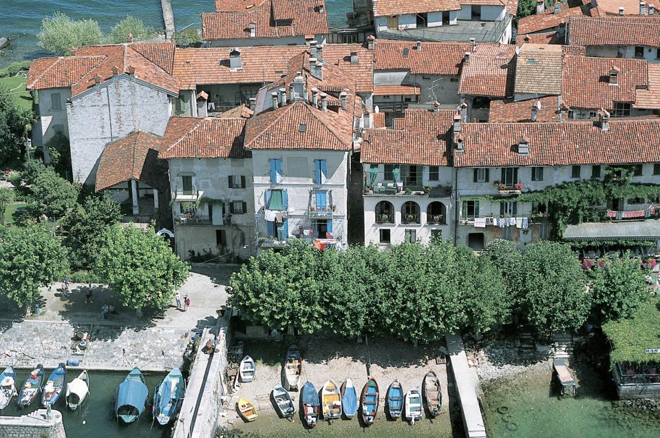 Aerial view of Pescatori Island, Lake Maggiore