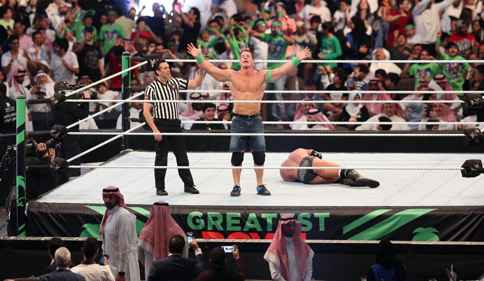 John Cena performing in WWE
