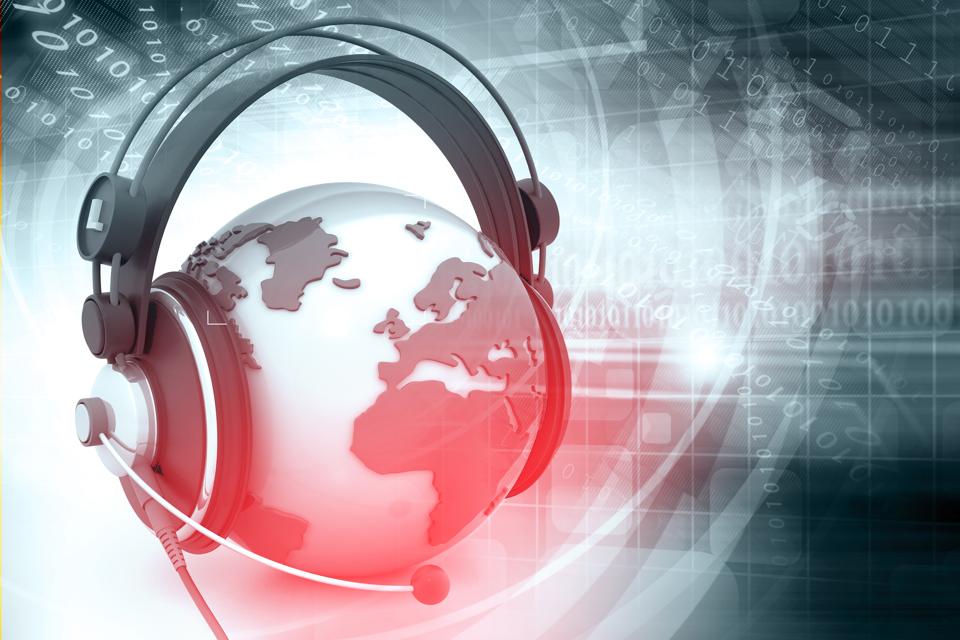 Digital world with headphone