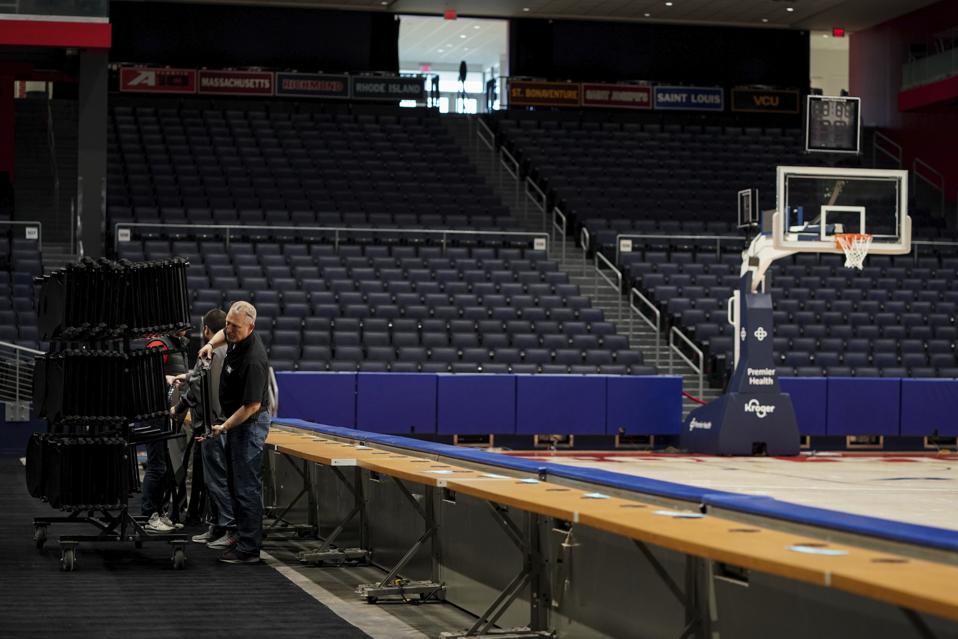 Covid-19 causes cancellation of March Madness.