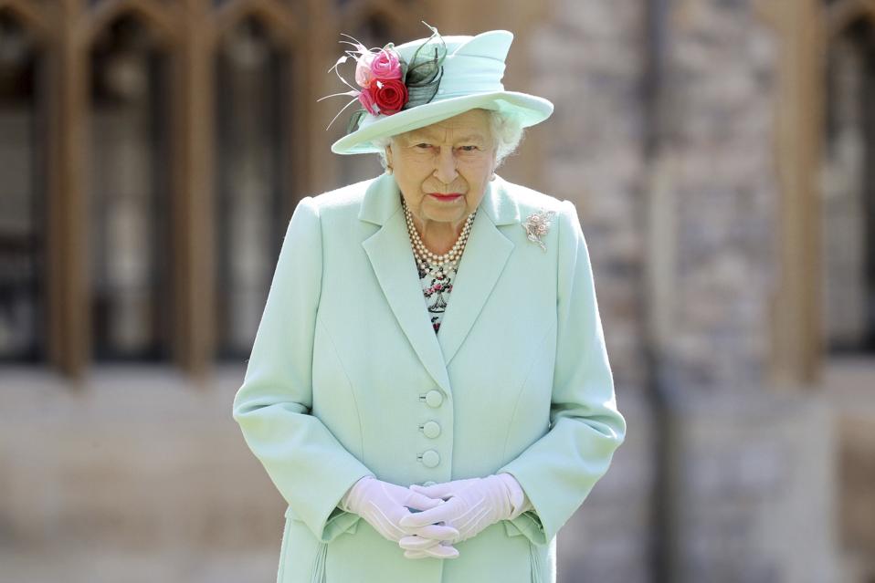 Queen Elizabeth in the way to the wedding of her granddaughter, Princess Beatrice